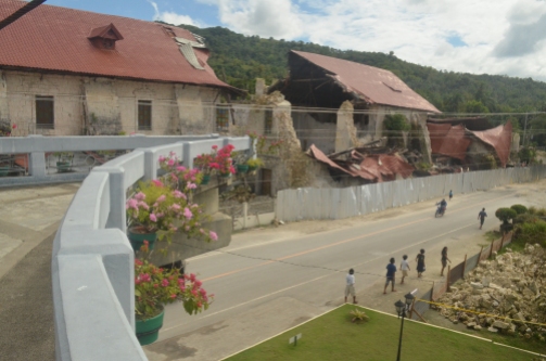 The ruins after an earthquake in Loboc